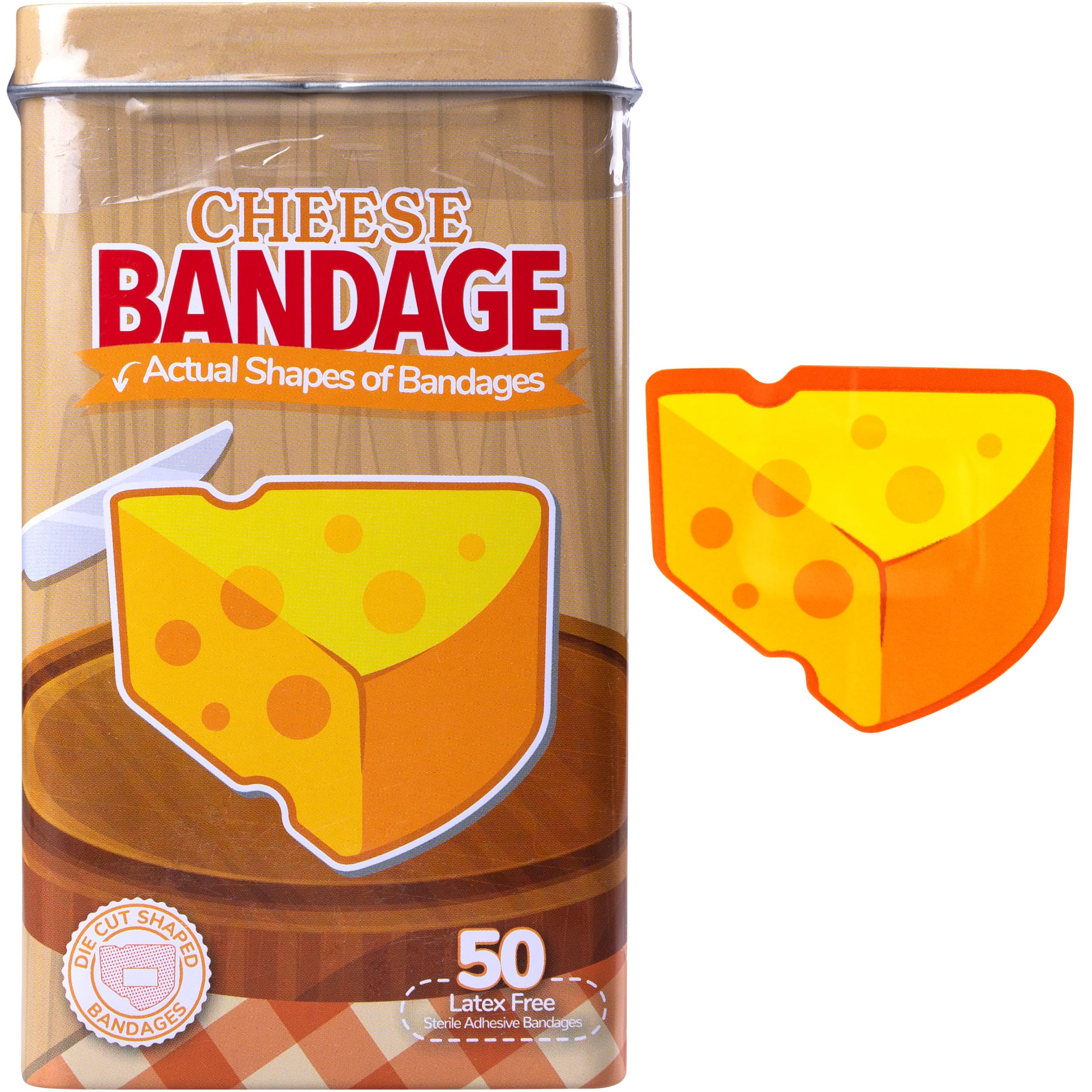 BioSwiss Bandages, Cheese Shaped Self Adhesive Bandage Set, Latex Free, Sterile Wound Care, 50 Count