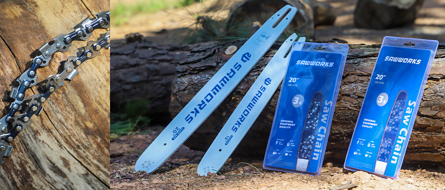 SawWorks 3-Pack 20 Inch Chainsaw Chain, 325