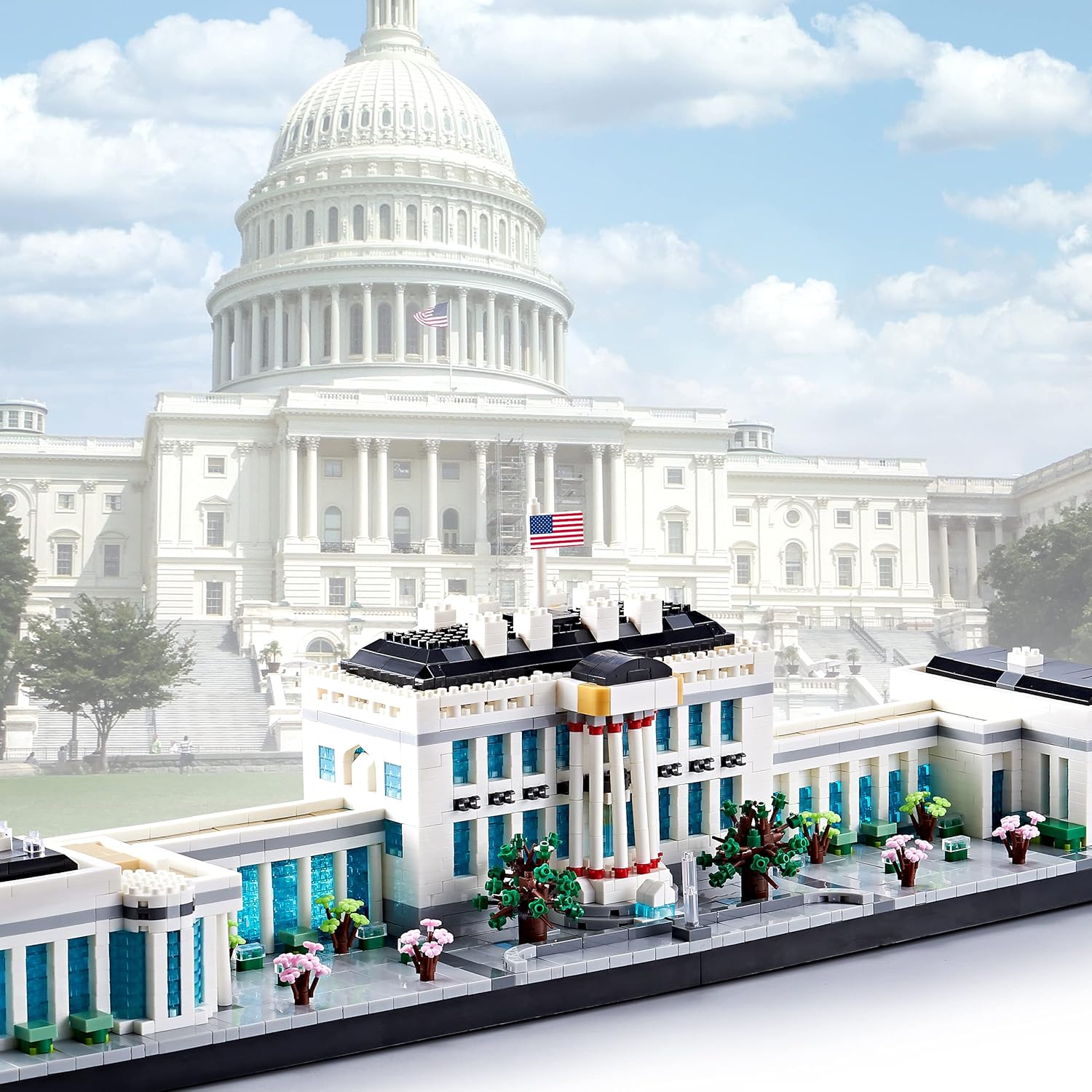 Architecture Series Mini Bricks for Adults and Teens,US Capital White House Construction Set,Micro Blocks Set,3520 PCS,Landmark Model