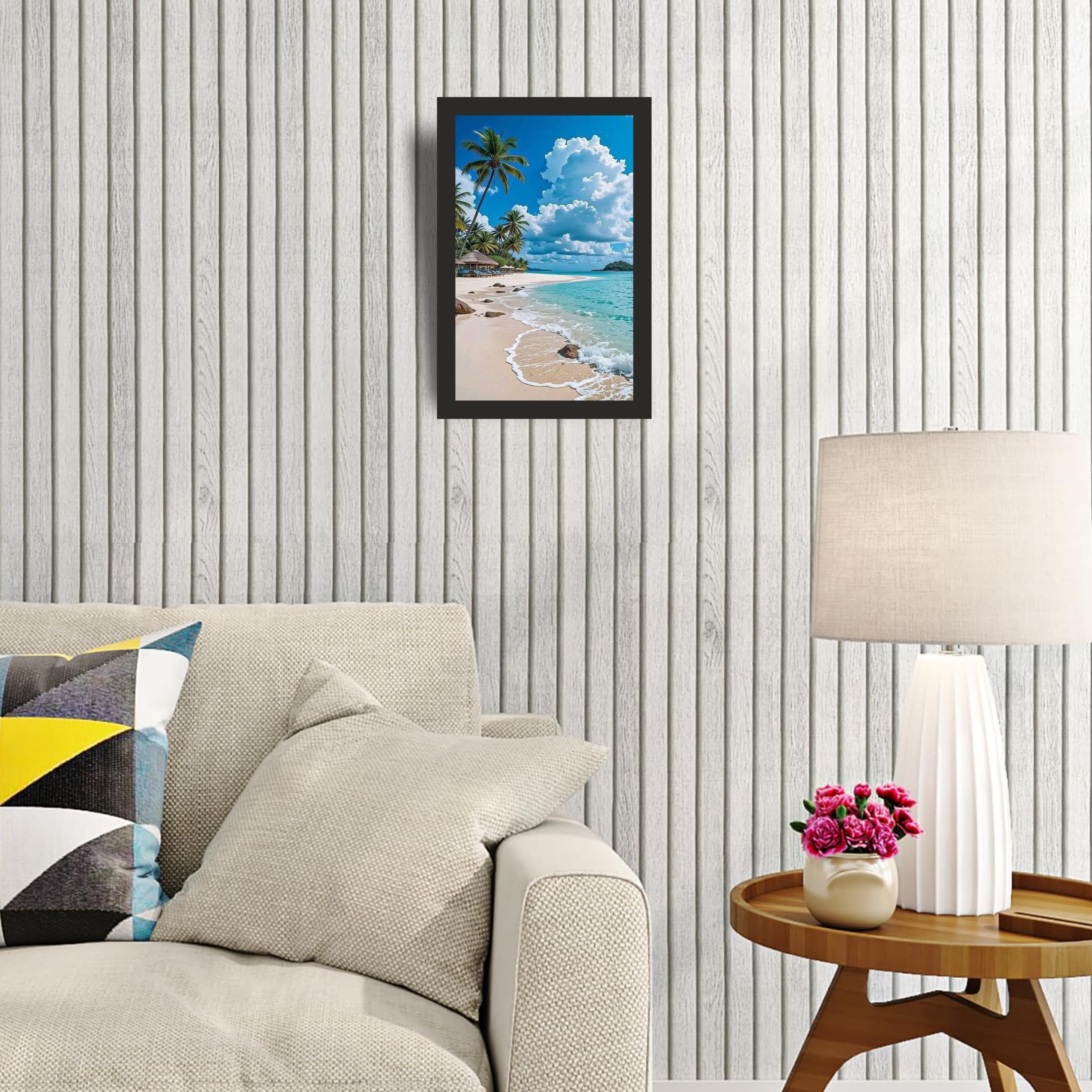Tropical Seaside Wall Art Frame 12x18 Inch