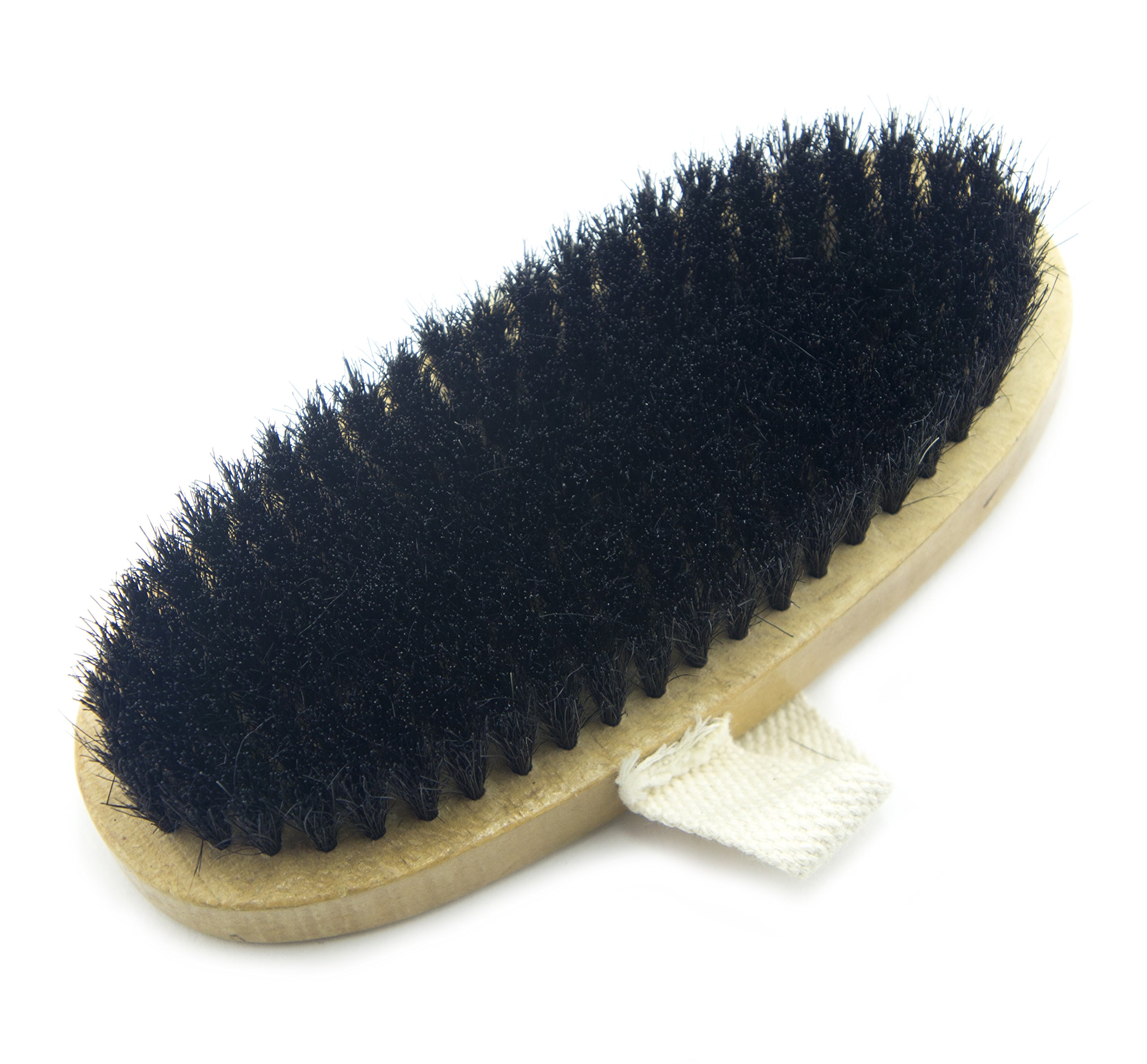 Hand Hand® Large Oval Wooden Brush With Fabric Loop For Household Use, Upholstery, Garments And Horse Grooming - 180 X 80 Mm, Bristles 22 Mm Long
