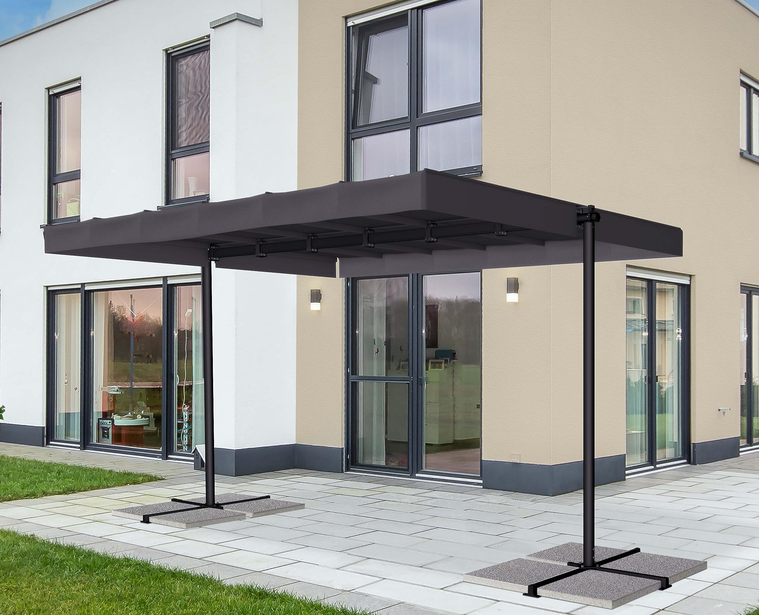 Hecht International 303370112-HE Markise freistehend 375x250cm anthrazit Sport & Freizeit