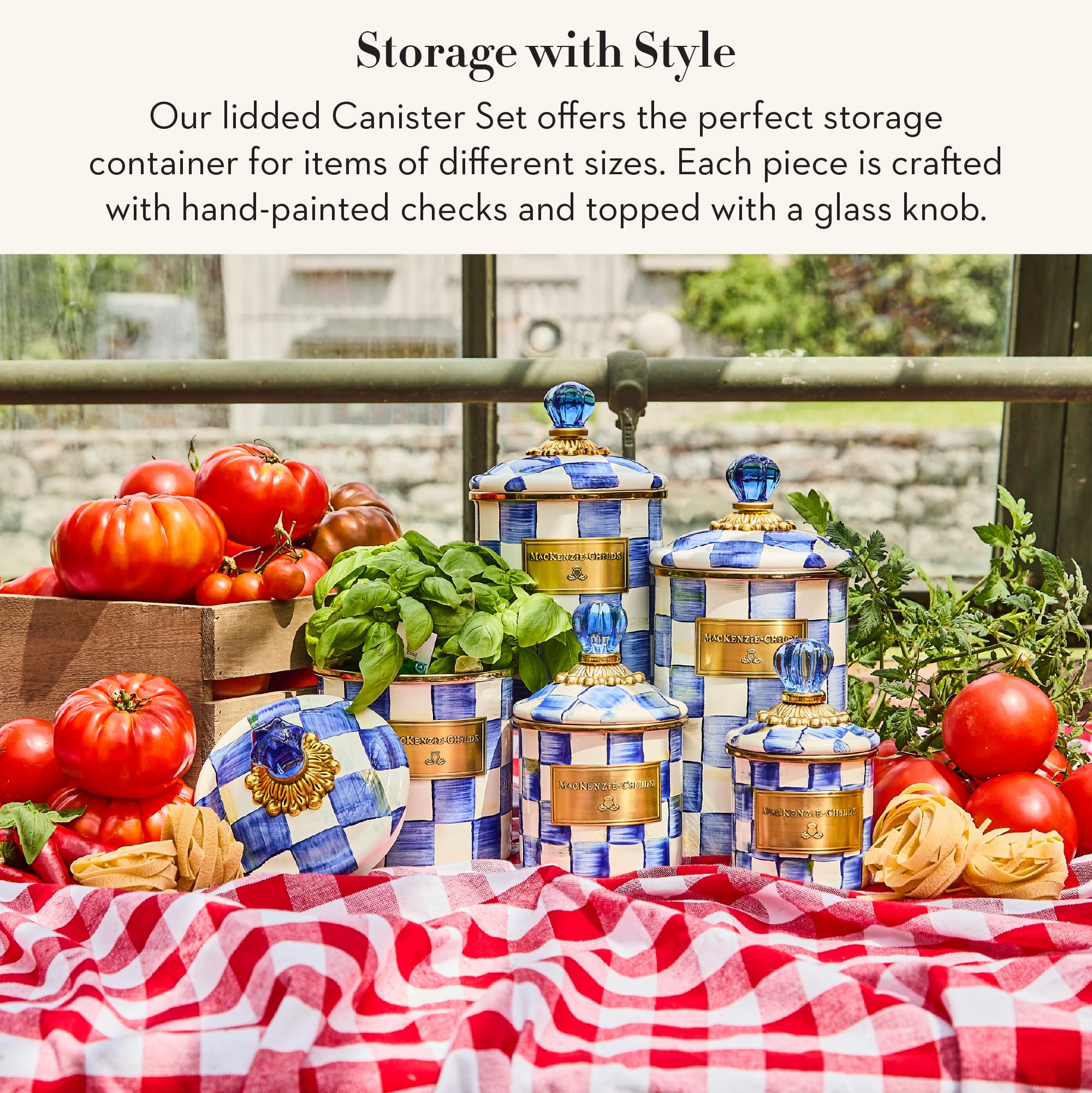 Amazon.com: MACKENZIE-CHILDS Enamel Canister Set, Mini (14 oz