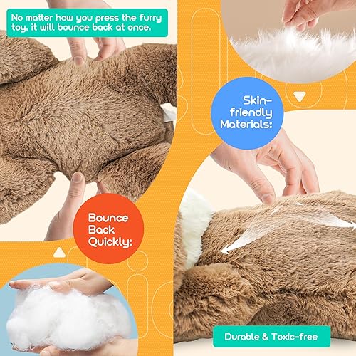 Miniatura 4 de BELLOCHIDDO Juguetes de peluche de 15.7 pulgadas, lindo perro de peluche con forma de animal grande para abrazar, juguete suave de dibujos animados,