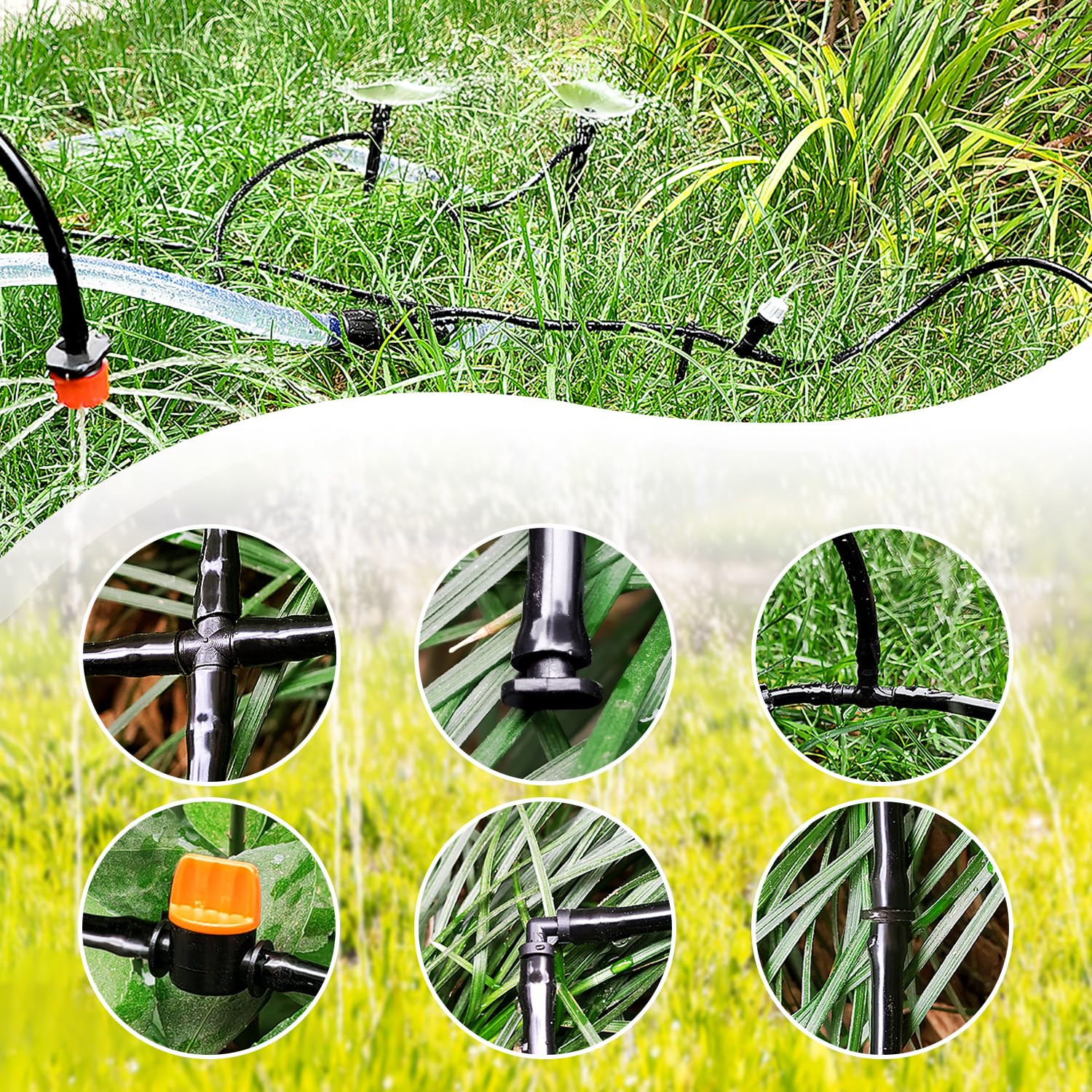 VooGenzek 77 PCS 4/6 mm Irrigation System Kit, 15m Irrigation Hose, DIY Auto Drip Irrigation Kit - Image 3