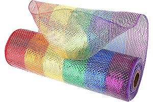 10 in Rainbow Deco Mesh Ribbon | Whimsical Christmas Wreath