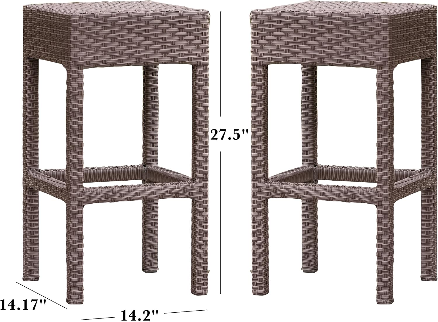 Christopher Knight Home Milton Outdoor Wicker Backless Bar Stools, 2-Pcs Set, Dark Brown
