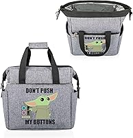 Vista 3 de PICNIC TIME Star Wars Mandalorian Grogu On The Go - Lonchera suave y enfriadora, bolsa de almuerzo aislada, (gris jaspeado)