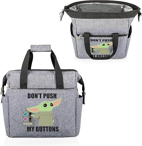 Miniatura 3 de PICNIC TIME Star Wars Mandalorian Grogu On The Go - Lonchera suave y enfriadora, bolsa de almuerzo aislada, (gris jaspeado)