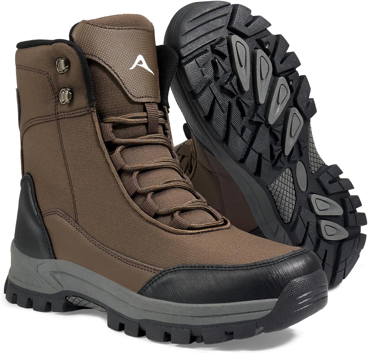 FUDYNMALC Mens Hiking Boots Waterproof: Lightweight Mid Ankle Work Boots Non-Slip Outdoor Shoes for Trekking Walking