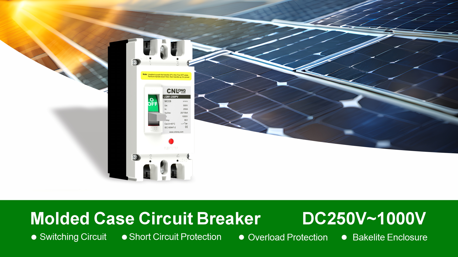 Image of 200Amp Molded Case Circuit Breaker MCCB 1 Pole DC250V Battery Disconnect Switch, PV Circuit Breaker Main Switch for Boat, Solar, UPS and Battery