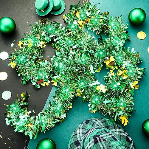 Miniatura 6 de Guirnalda de oropel de Pascua de 16.4 pies con tira de luz LED, guirnalda de alambre metálico, guirnalda de oropel de Pascua, guirnalda de oropel de