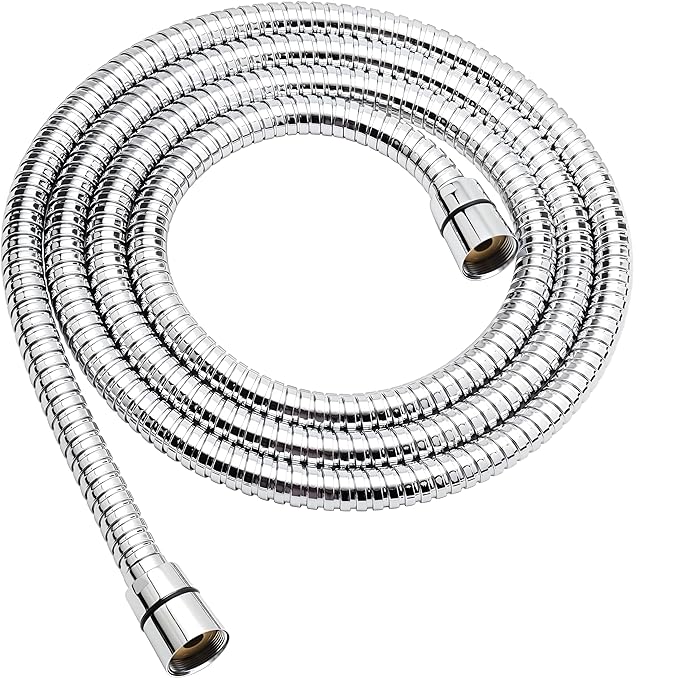 JIALTO Shower Hose Replacement, Extra Long 1.5 Meter Flexible Metal Shower Hose for Handheld Shower, Long Shower Head Hose Extension, Shower Hoses Extender (Chrome Finish)