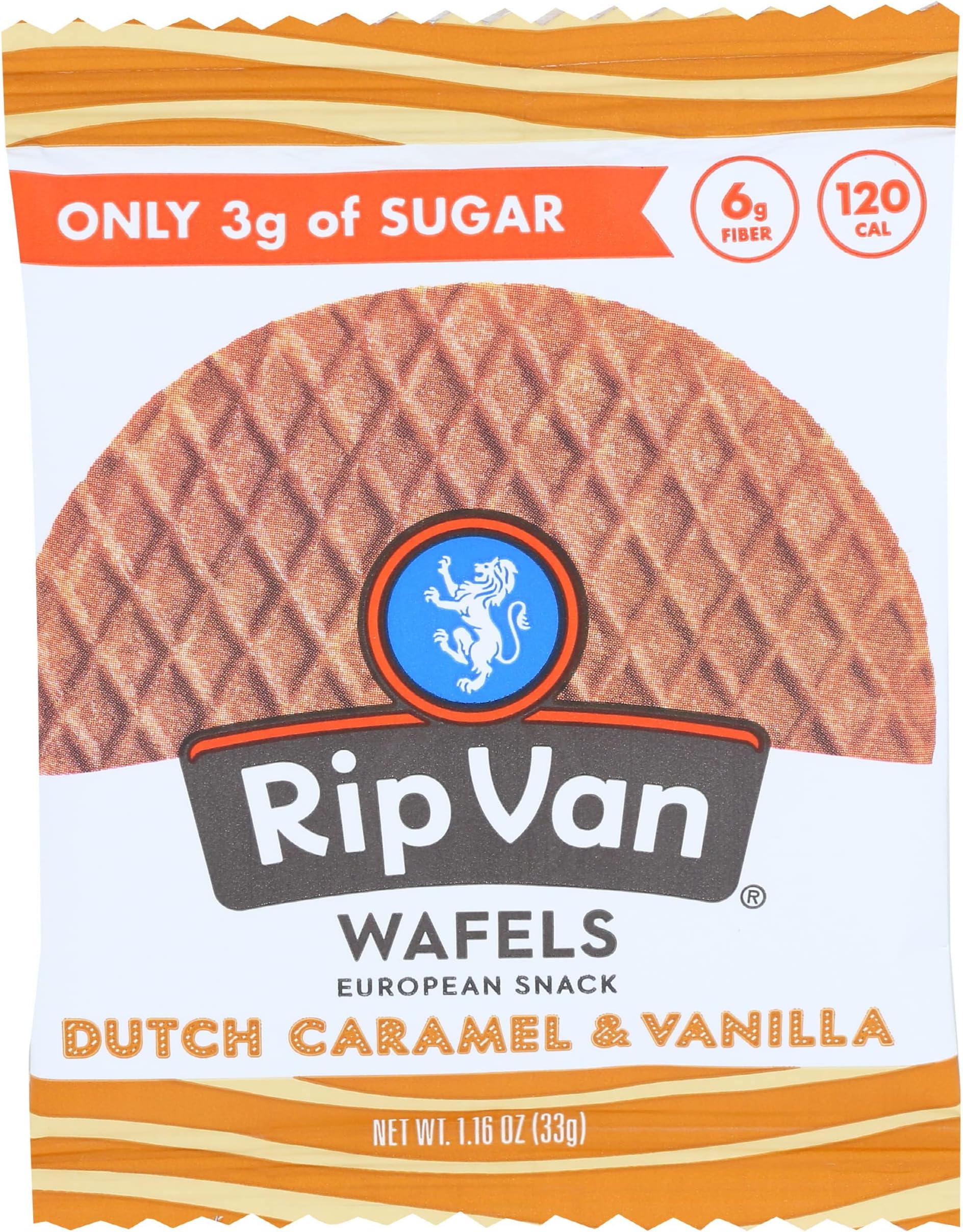Rip Van Wafels, Wafel Caramel Filled, 1.16 Ounce