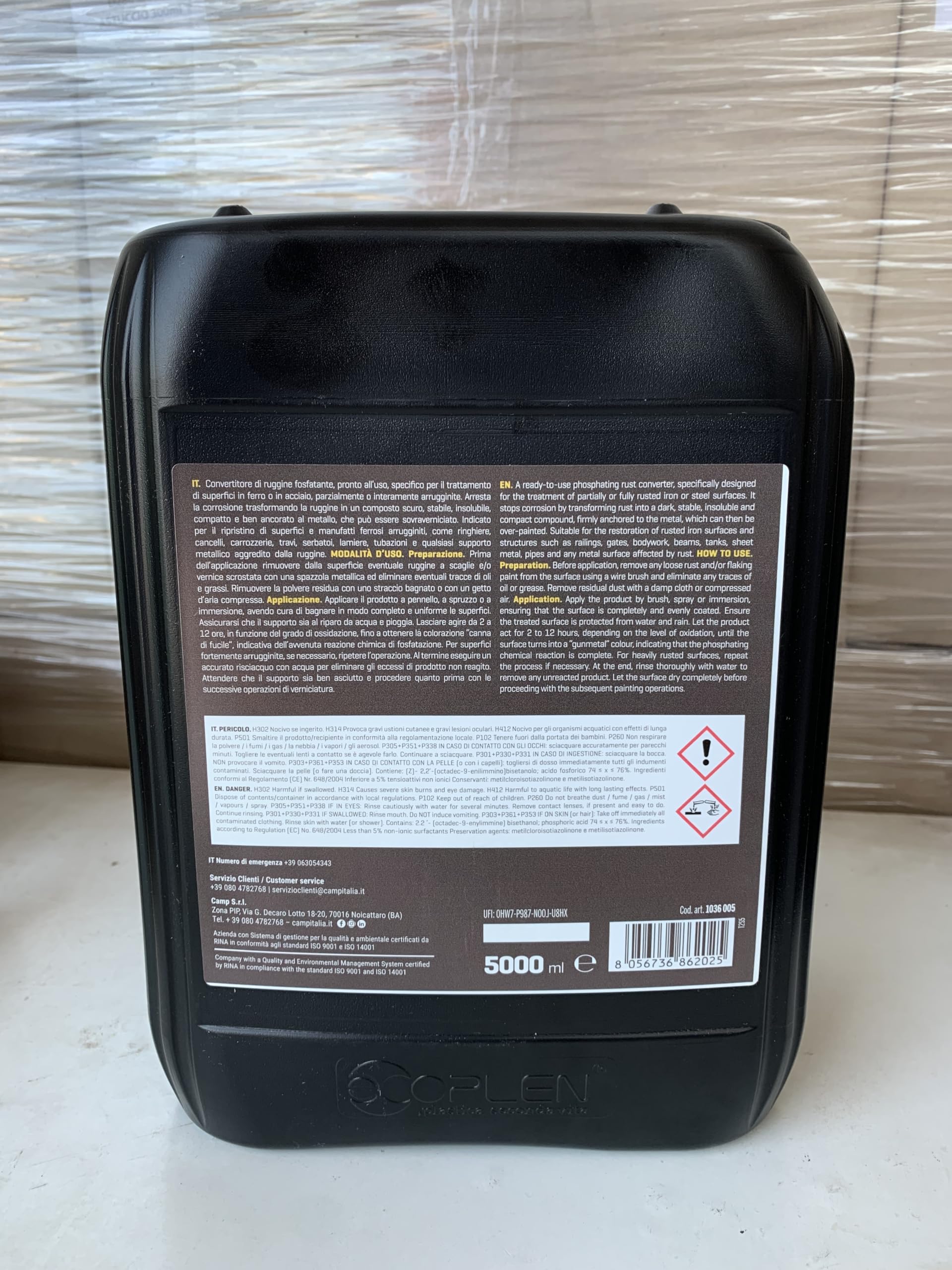 CAMP Rust Block Convertisseur de rouille phosphatant - Convertisseur de rouille à action désoxydant et polissant, antirouille prêt à l'emploi à haute imperméabilité, restaure les surfaces en fer et