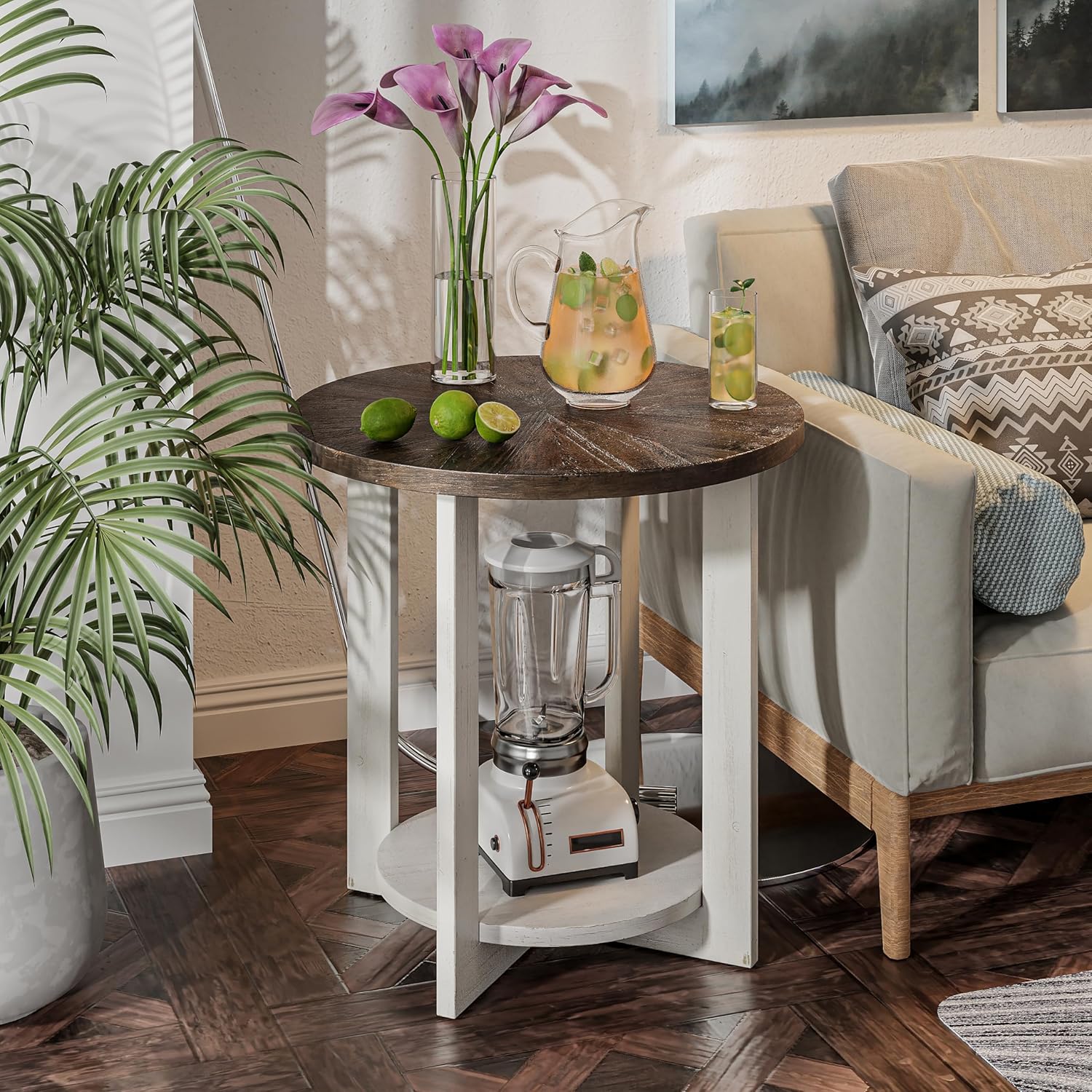 Round End Table Storage
