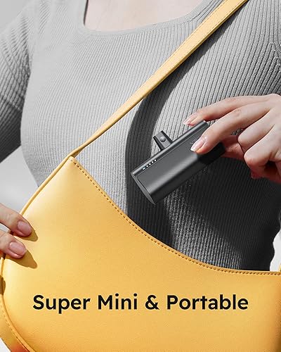 Miniatura 8 de VEGER Mini cargador portátil para iPhone, batería de carga rápida PD de 5000 mAh, 20 W, cargador de respaldo externo portátil inalámbrico para