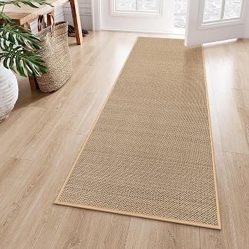 Lahome Farmhouse Carpet Runners for Hallway 6ft, 2x6 Washable Runner Rug Non Slip for Entryway Indoor, Neutral Non Shedding Kitchen Mats for Floor Entry Bathroom, Beige