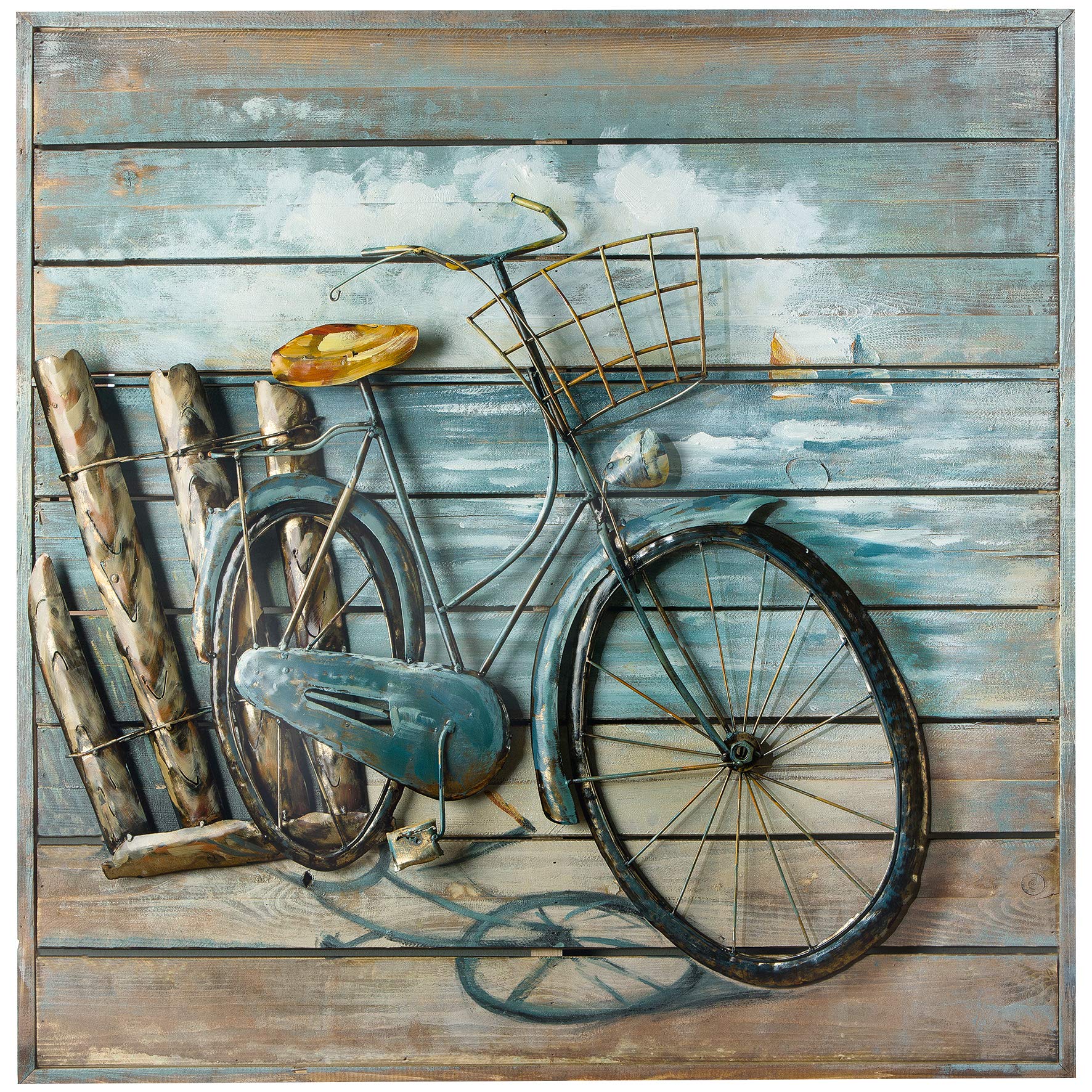 Tableau bois métal Gilde Gallery 80x80 sculpture murale