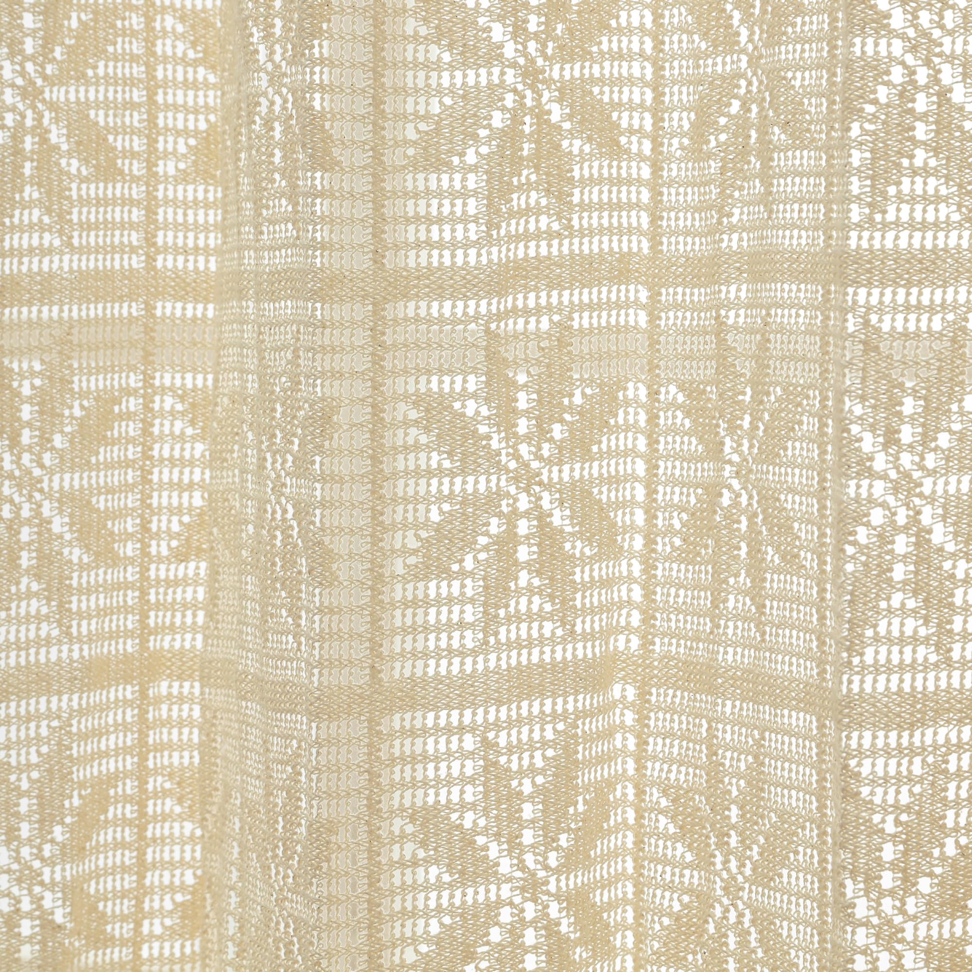 RUIXUAN Lot de 2 rideaux bohèmes vintage - Style maison de campagne - En coton - Beige - Avec pompon - Pour salon, chambre à coucher - 150 x 230 cm (l x H)