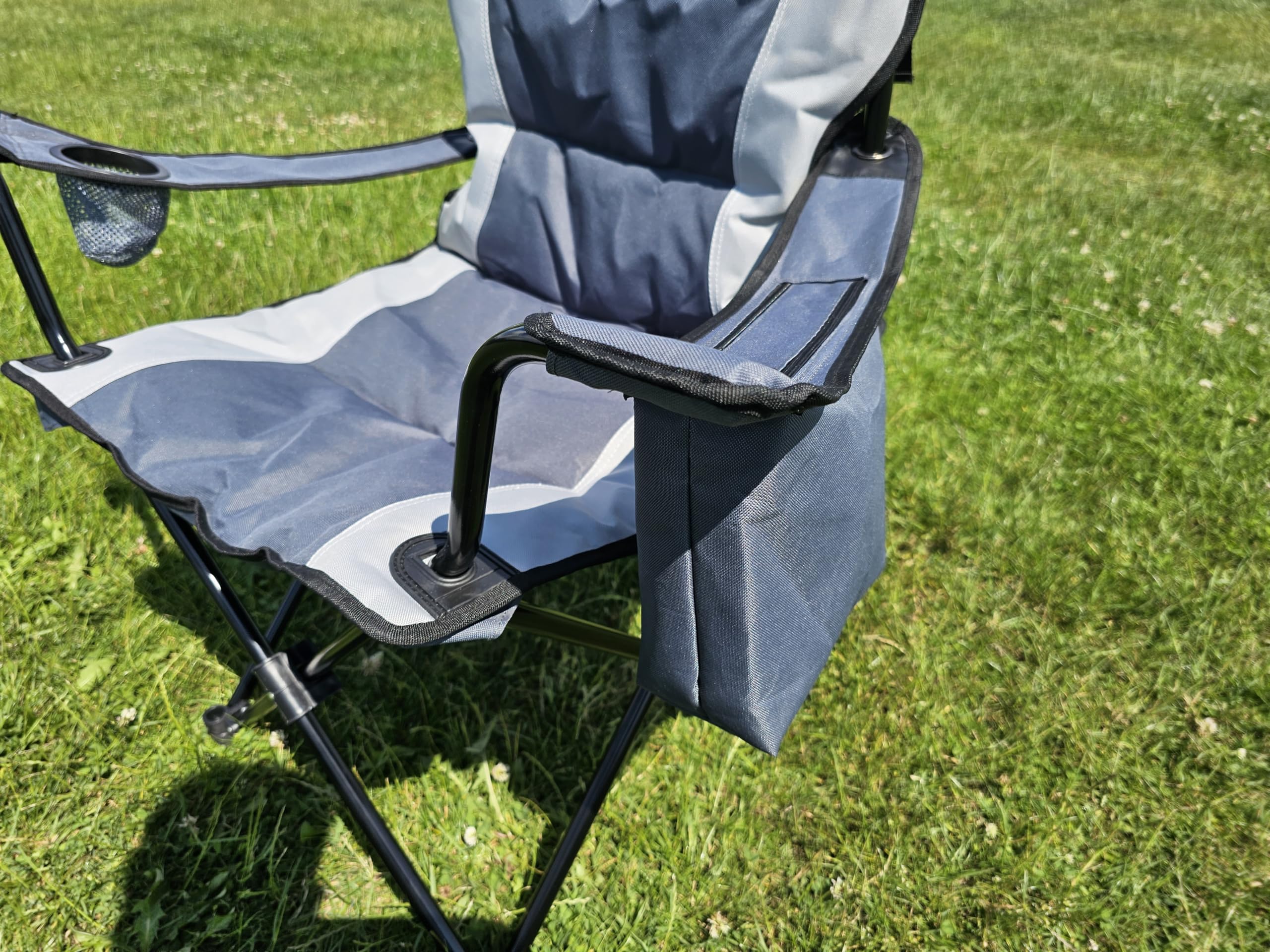 OLPRO Outdoor Leisure Products Henwick - Juego de 2 sillas plegables acolchadas, color gris y carbón