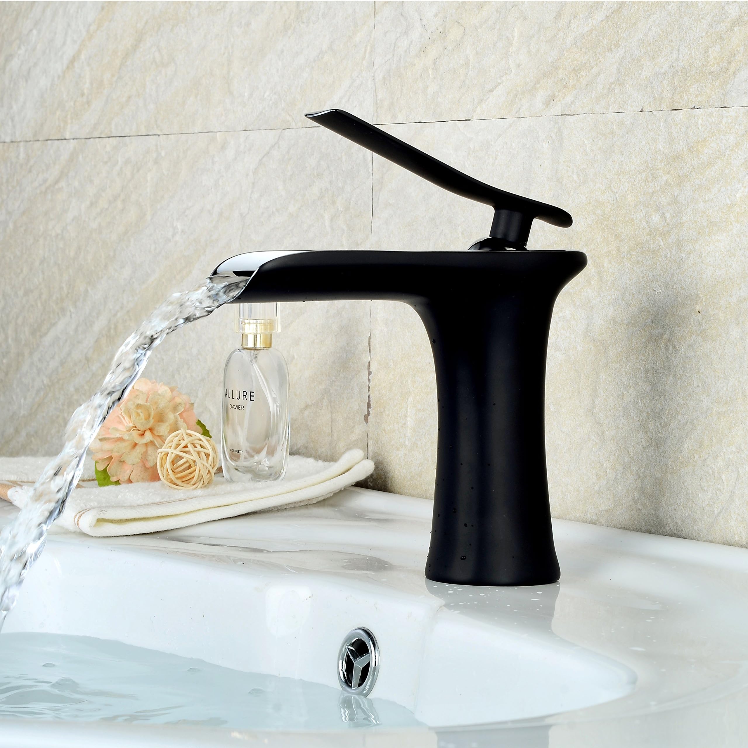 SOQO Oil Rubbed Bronze Single Handle Bathroom Sink Faucet, Laundry Vanity Sink Faucet with Two 23.6" Long Hose (Oil Rubbed Bronze)