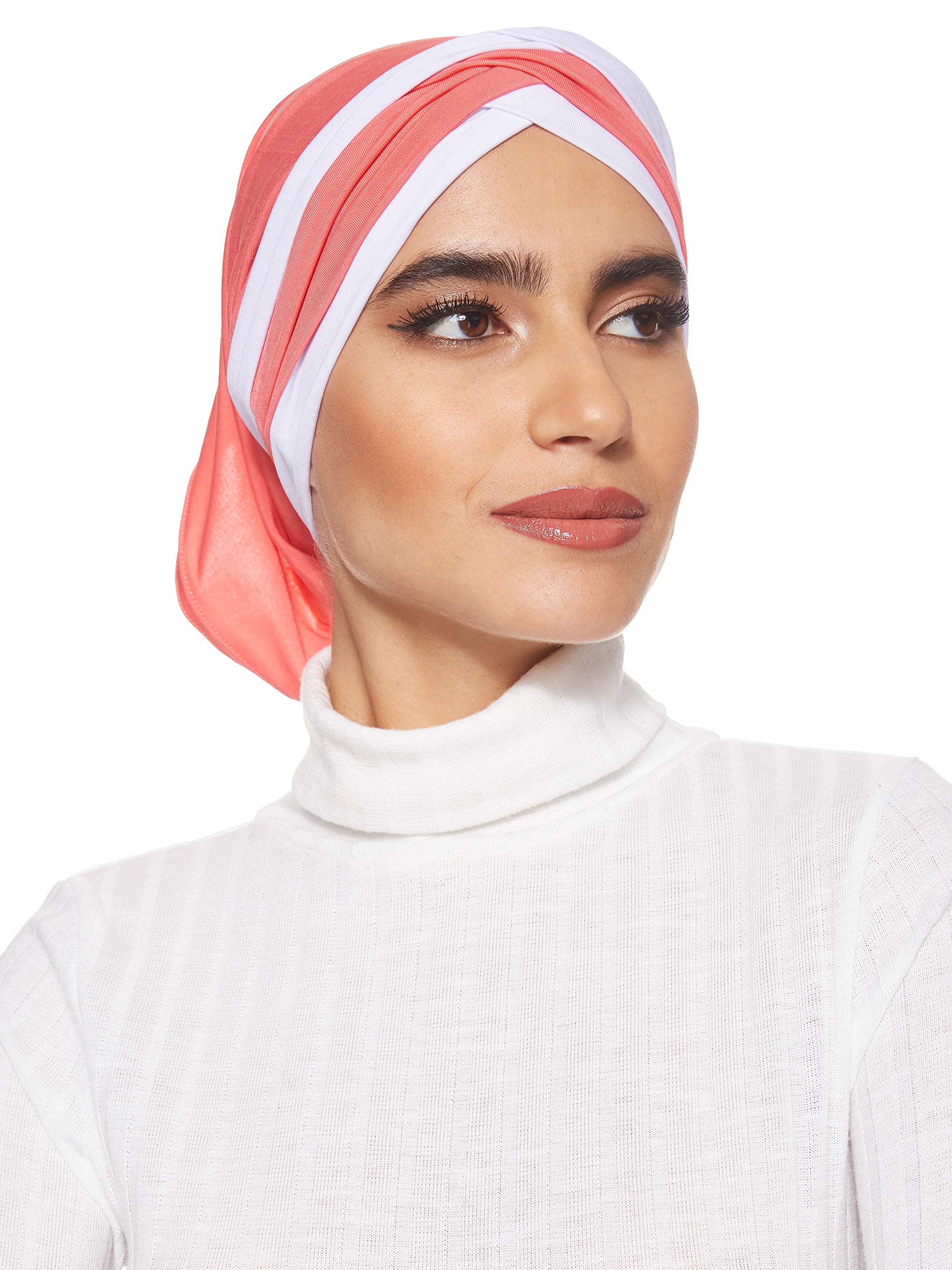 Women's Stretchable Turban Cap With Open Back Muslim Islamic Arab Scarf Headscarf Abaya Cap, One Size