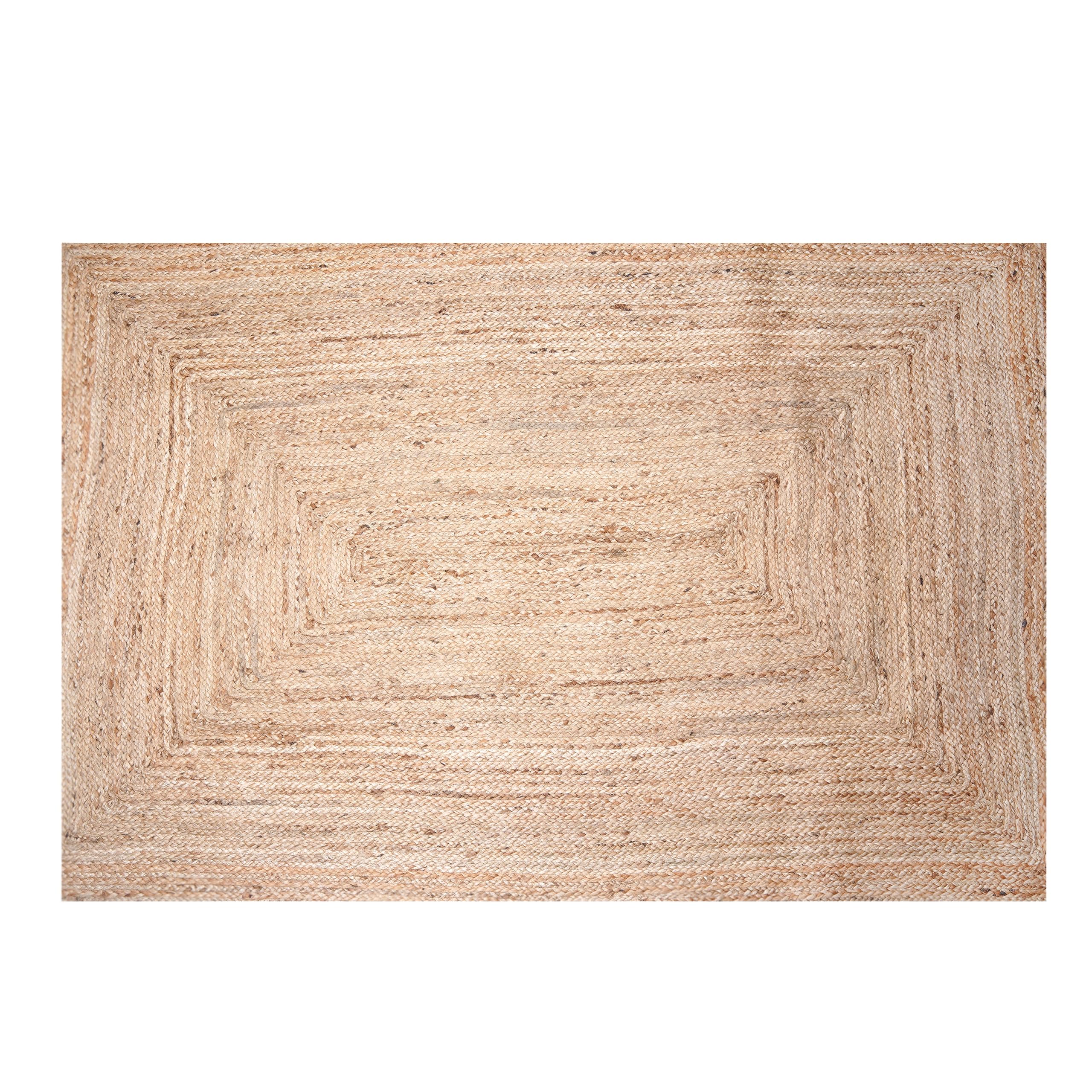 Craft Trade Natural Jute Area Rug Boho Braided Hand Woven Vintage Sisal Rug Reversible Home Decor Farmhouse Carpet Rag Rug for Kitchen Living Room and Bedroom - Image 3
