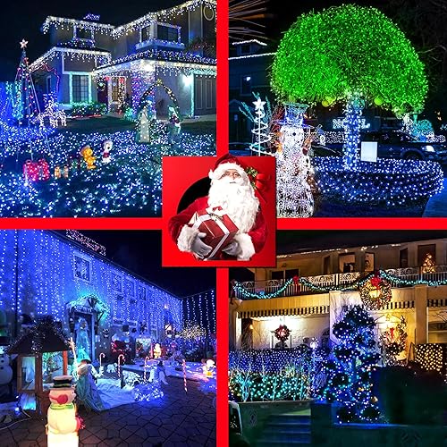 Miniatura 7 de Luces navideñas de 300 LED para interior exterior, cable verde,100 pies, 8 modos de iluminación, temporizador y memoria, impermeabilidad IP44, para