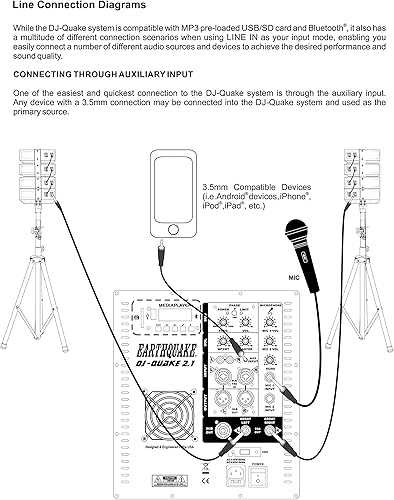 Miniatura 4 de Earthquake Sound DJ-Quake (Ver 2) Subwoofer de 12 pulgadas y 1200 vatios con amplificador integrado, USB/SD y Bluetooth, negro