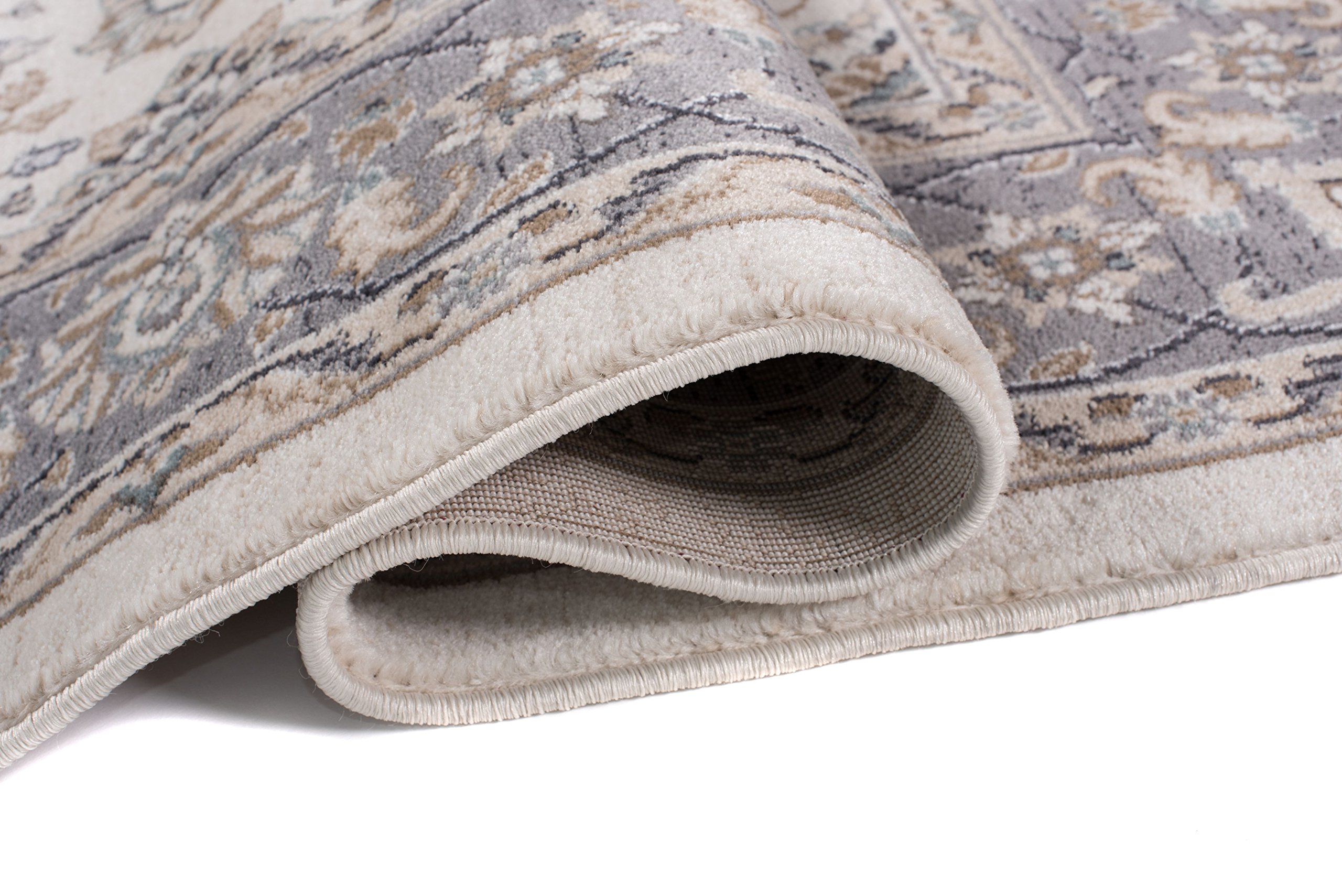 Carpeto Groß Teppich Flur 200x300cm Creme Klassisch Weich Pflegeleicht Weiß