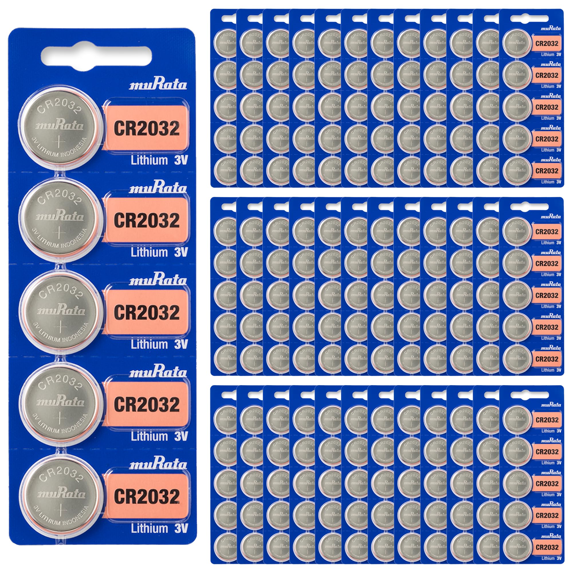 Murata CR2032 Battery 3V Lithium Coin Cell - Replaces Sony CR2032 (500 Batteries)