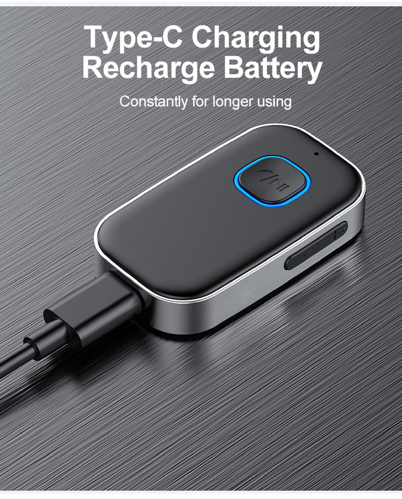 Bluetooth 5.0 Empfänger mit 3,5 mm AUX Auto-Bluetooth-Adapter, Sound-Adapter für Auto-Stereo-Stereo-Headset-Lautsprecher, Freisprechen, Geräuschunterdrückung