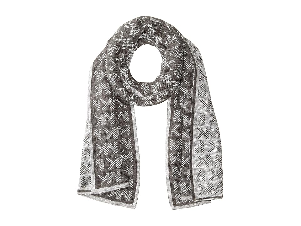 

MICHAEL Michael Kors Grid Logo Muffler (Derby/Pearl/Silver) Scarves