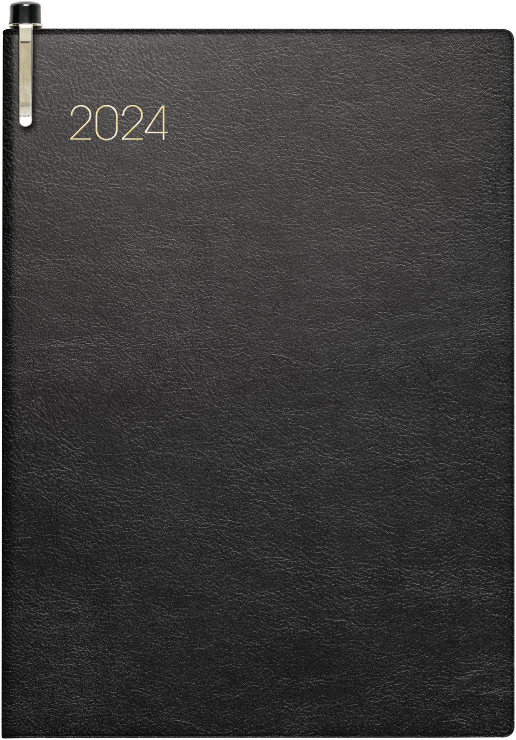 BRUNNEN Weekly calendar model 731 2024, 2 pages = 1 week, sheet size 10 x 14 cm, black