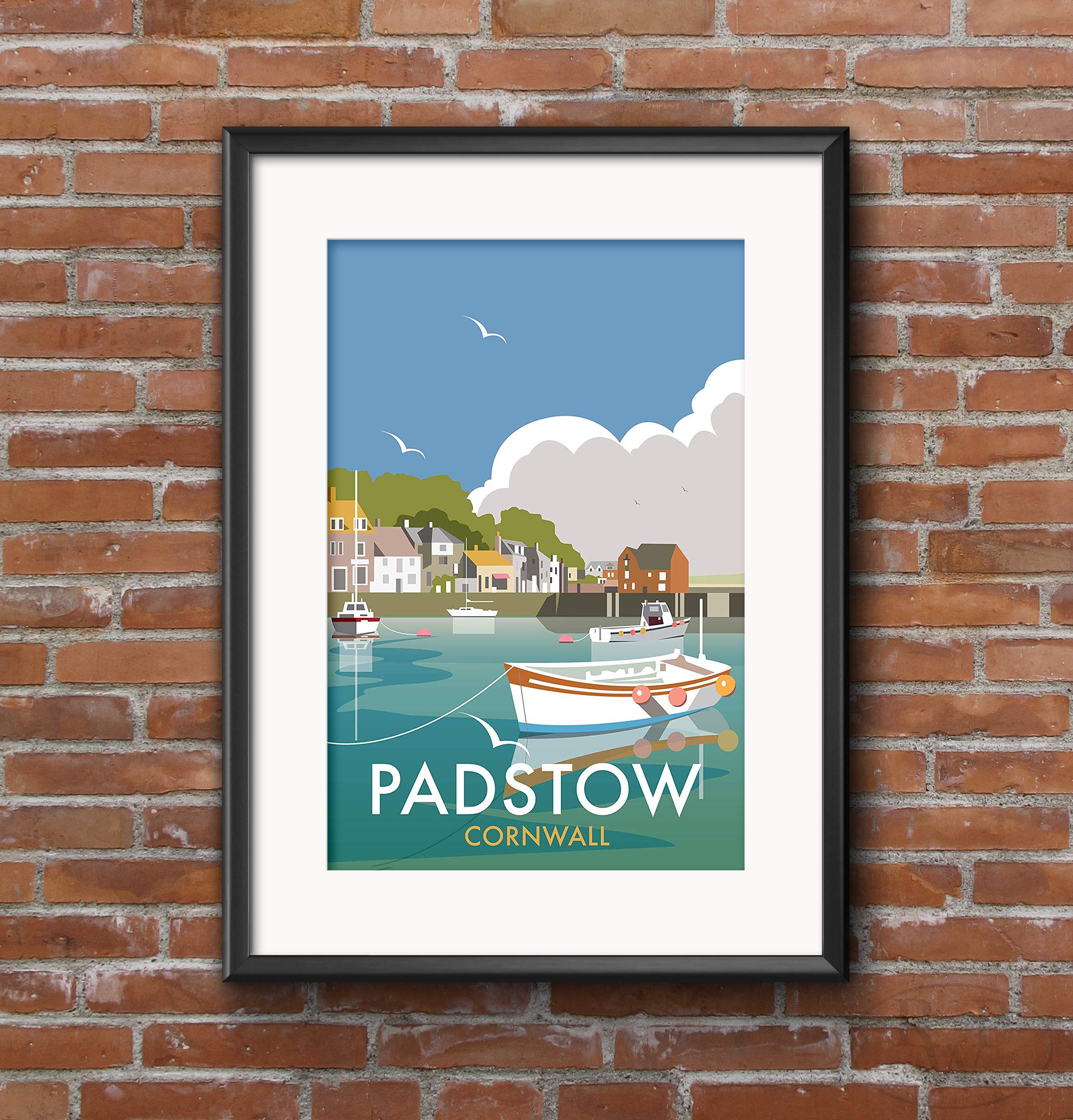 RPW Vintage Padstow Cornwall Travel Poster A3 Wall Art print 40 x 30cm 16 x 12 inches
