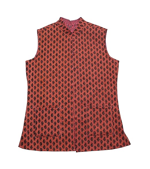 Women's Maroon Quilted Reversible Sleeveless Jacket