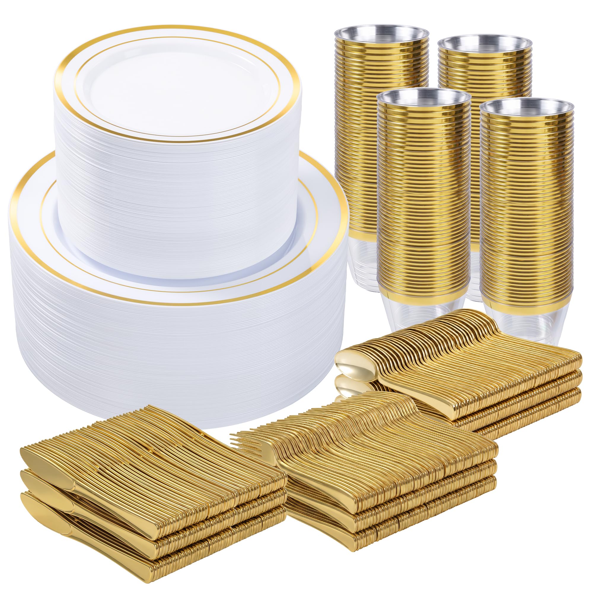 Gold Dinnerware Set for 100 Guests - 600 Piece -1 Gold Dinnerware Set for 100 Guests - 600 Piece -1