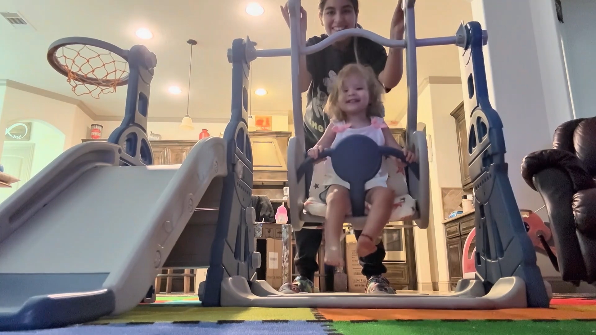 Amazon.com: BIERUM 4 in 1 Toddler Slide and Swing Set, Baby Slide