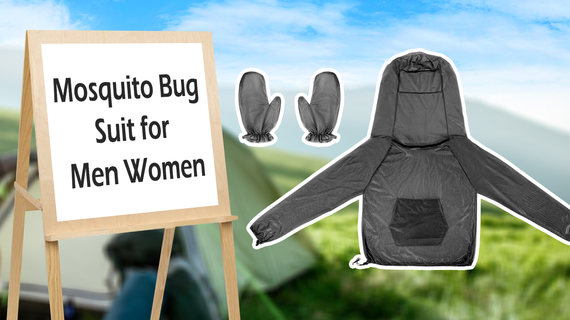 Chaqueta Mosquitera para Hombre y Mujer, 2 Piezas con Guantes miniatura 7