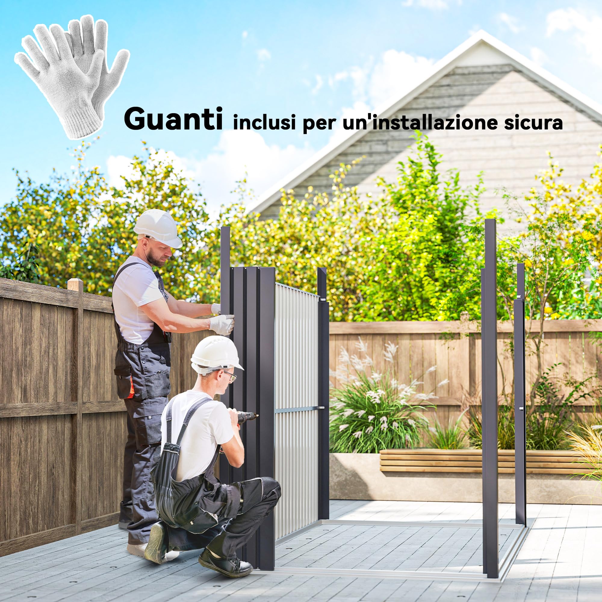 Outsunny Casetta da Giardino 4m² Acciaio Zincato con Fori di Drenaggio Finestre Trasparenti Acrilico Capanno Porta Attrezzi Tetto Grigio Scuro