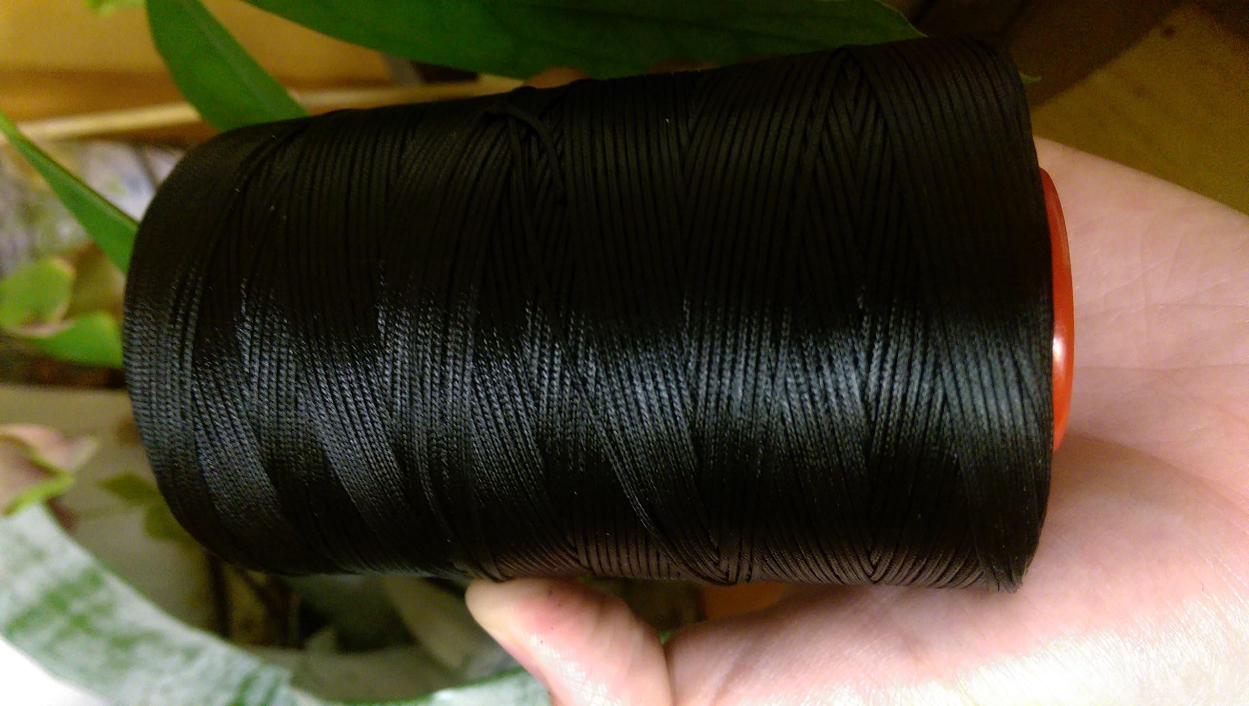 100 Meters - Ritza 25 - Waxed Tiger Thread - Braided Polyester for Hand Sewing Leather (Black JK23)