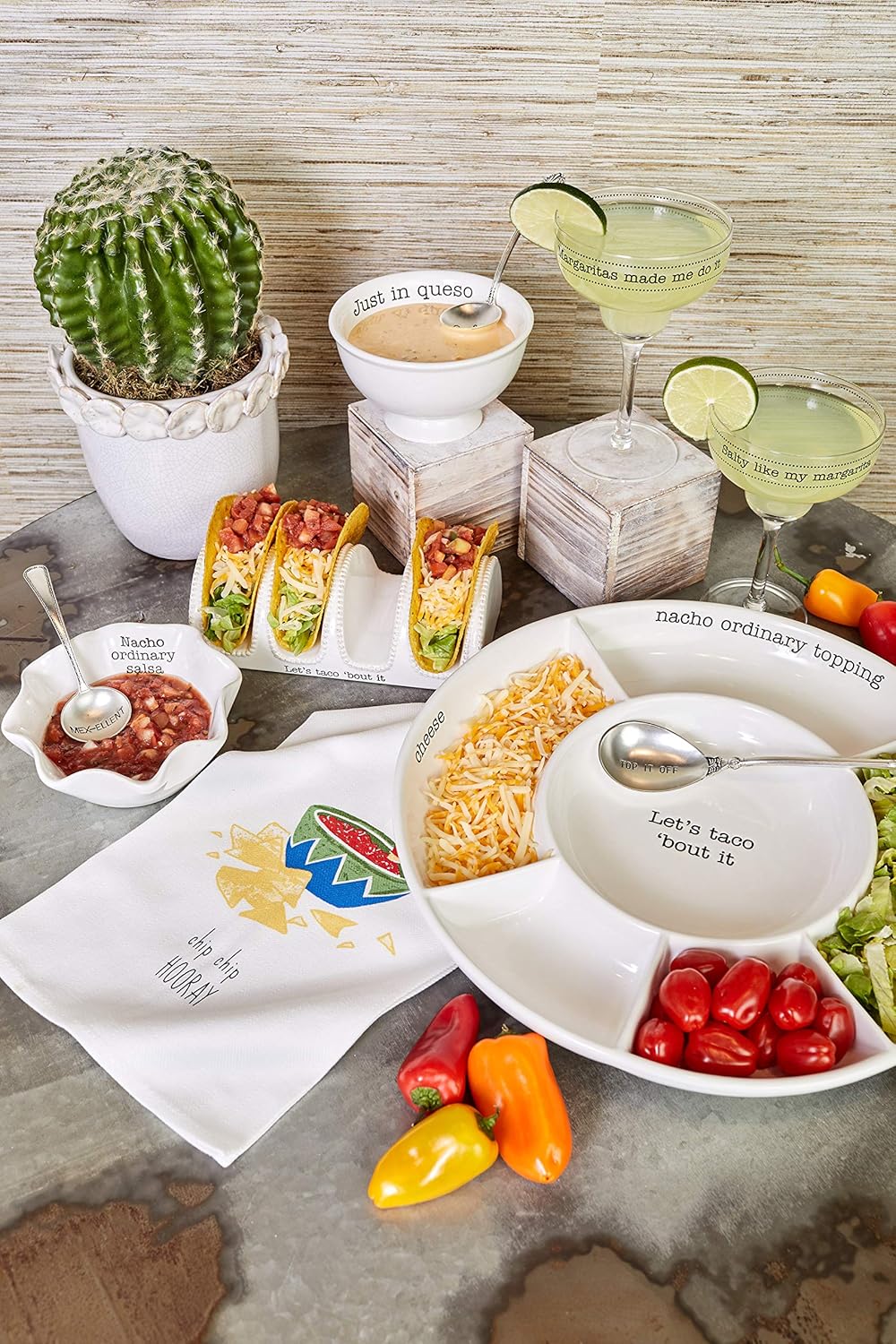 Free Shipping 🛒 Mud Pie Just in Queso Dip Set, White