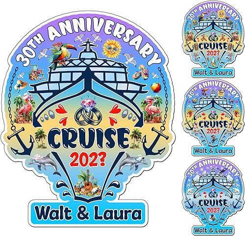 Imán de decoración de puerta de crucero para aniversario, reutilizable, personalizado, 25, 30, 40, 70 aniversario, decoración magnética para puerta