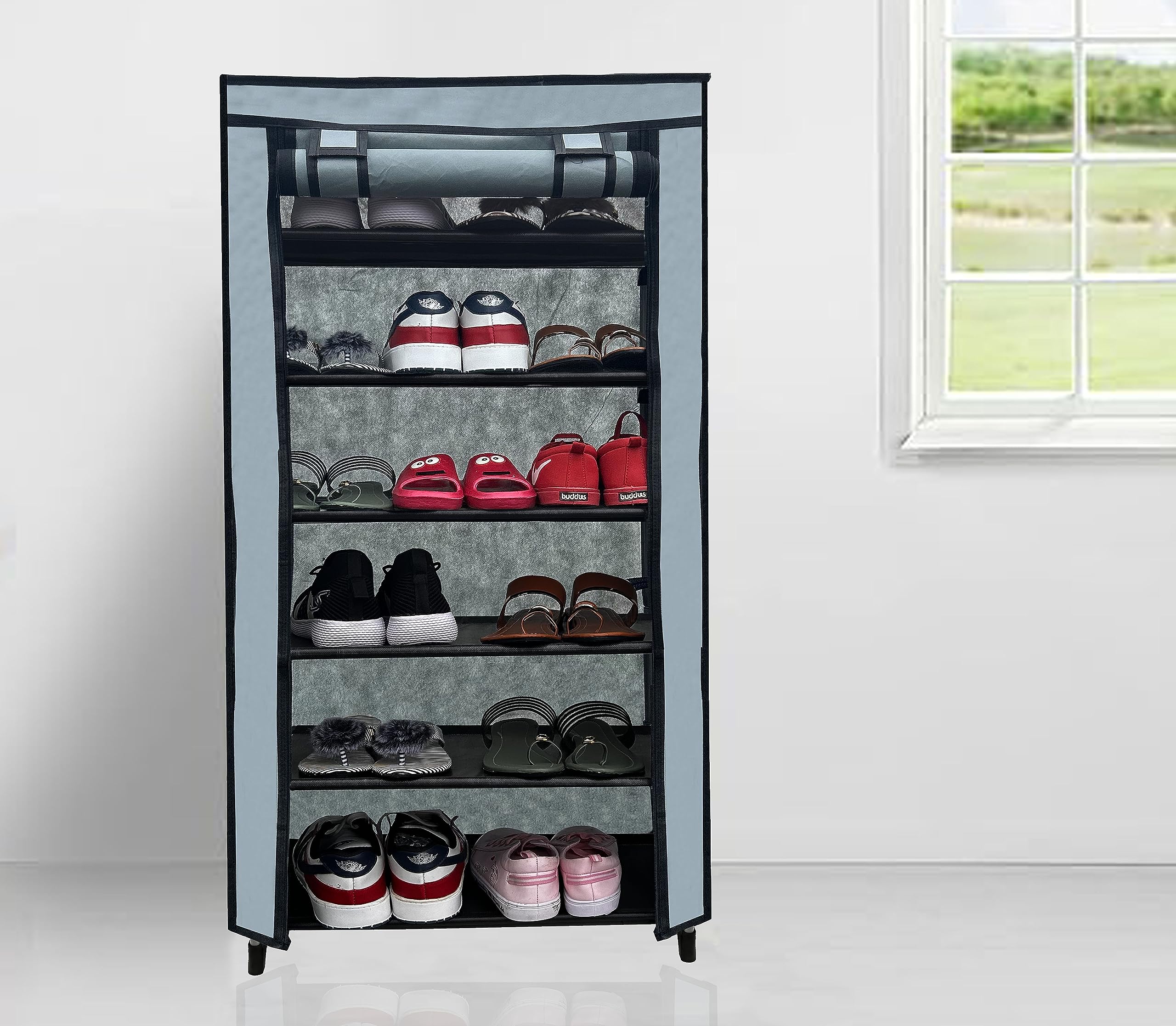 SANAMSTORE Multipurpose 6 tier 100GSM Dustproof Fabric Cover Metal Wardrobe for Home, Office & Storage Room-Grey (DIY), Cm (B0B2P97SQH) Amazon Price History, Amazon Price Tracker
