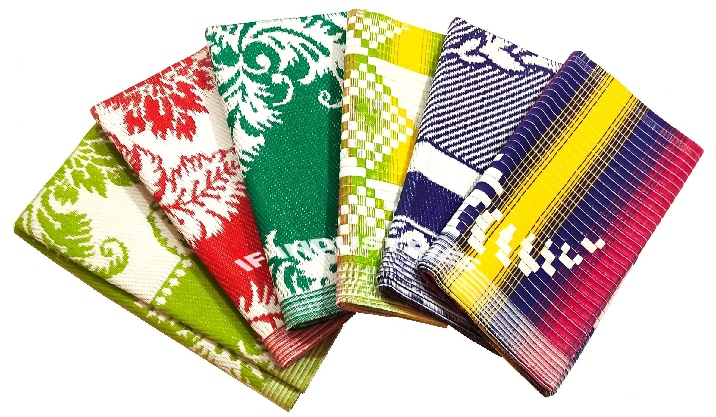 IF INDUSTRIES MANRIF Chatai Plastic Floor Mat Random Color Design (6 x 9 Feet)