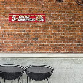 Rico Industries NFL San Francisco 49ers - 5X Champ Plastic Street Sign - Home Dcor - Wall Sign