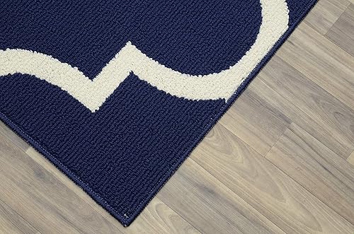 Miniatura 3 de Garland Rug alfombra grande con estampado cuadrifolio, Polipropileno, índigo, marfil (IndigoIvory)