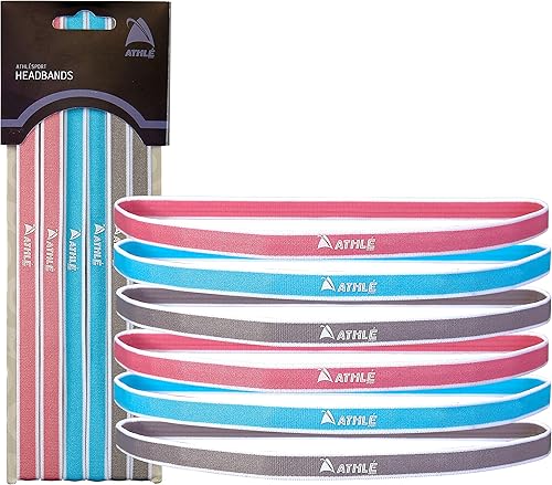 Vista 15 de Athlé - Diademas delgadas para mujeres y hombres, paquete de 6, diademas elásticas para mujeres y hombres, agarre de silicona antideslizante