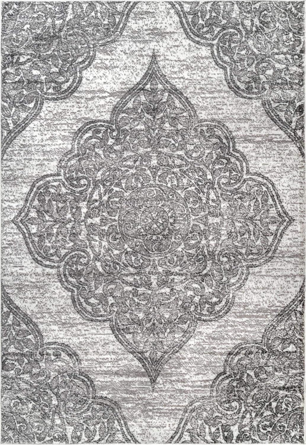 nuLOOM Transitional Floral Jeannette Area Rug, 4x6, Grey